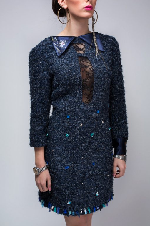 Blue night sky dress - Image 2