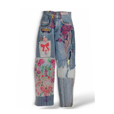 Bride patchy jeans
